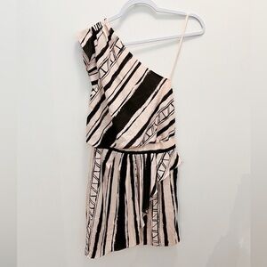 BCBG | Blush And Black One Shoulder Dress